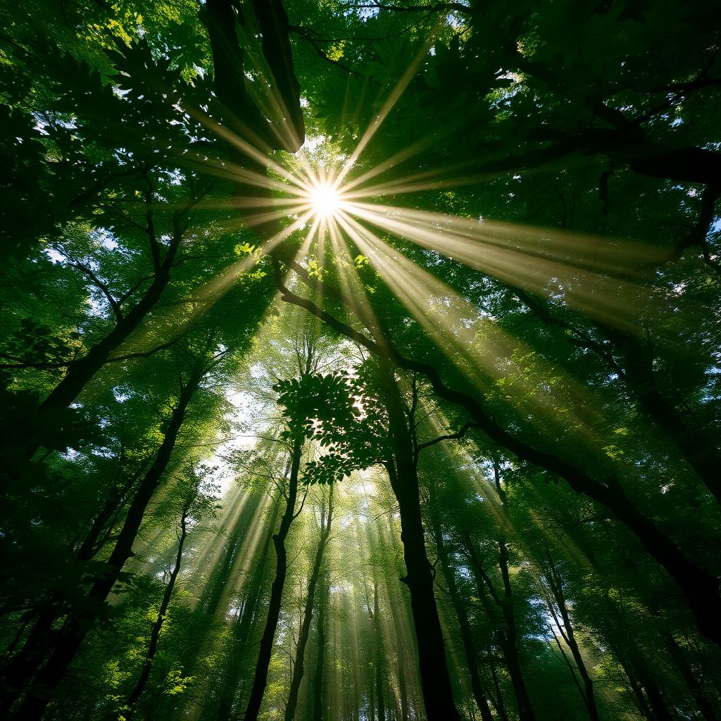 Sonnenlicht durch ein Blätterdach